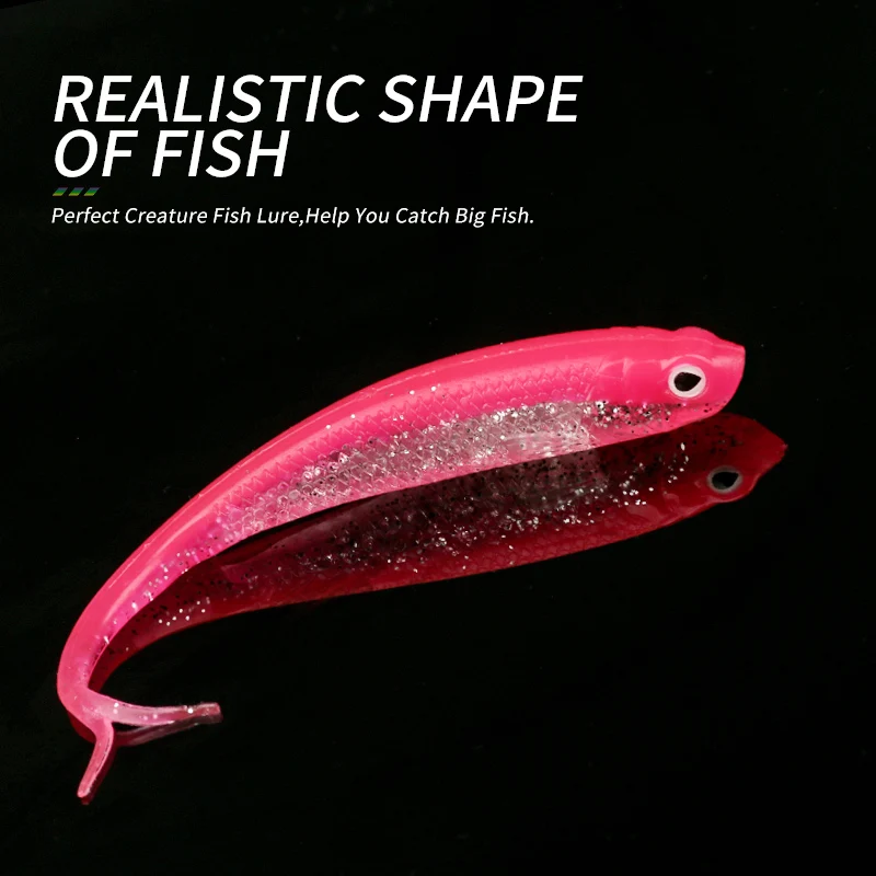 Ardea 3Pcs Silicone Bait 126/130mm 7.3/9.5g Forked fishtail Soft Artificial Lure 3D eyes Fish shape Wobblers Worm Fishing Lures