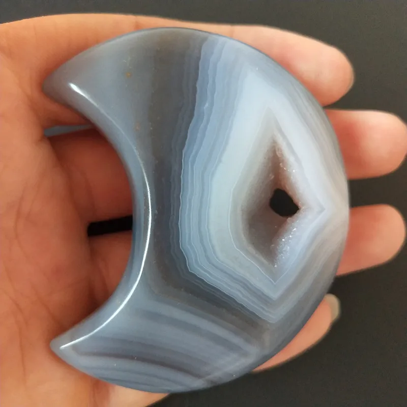 Натуральные камни и кристаллы кристальная Форма Луны агат Хрустальный кластер