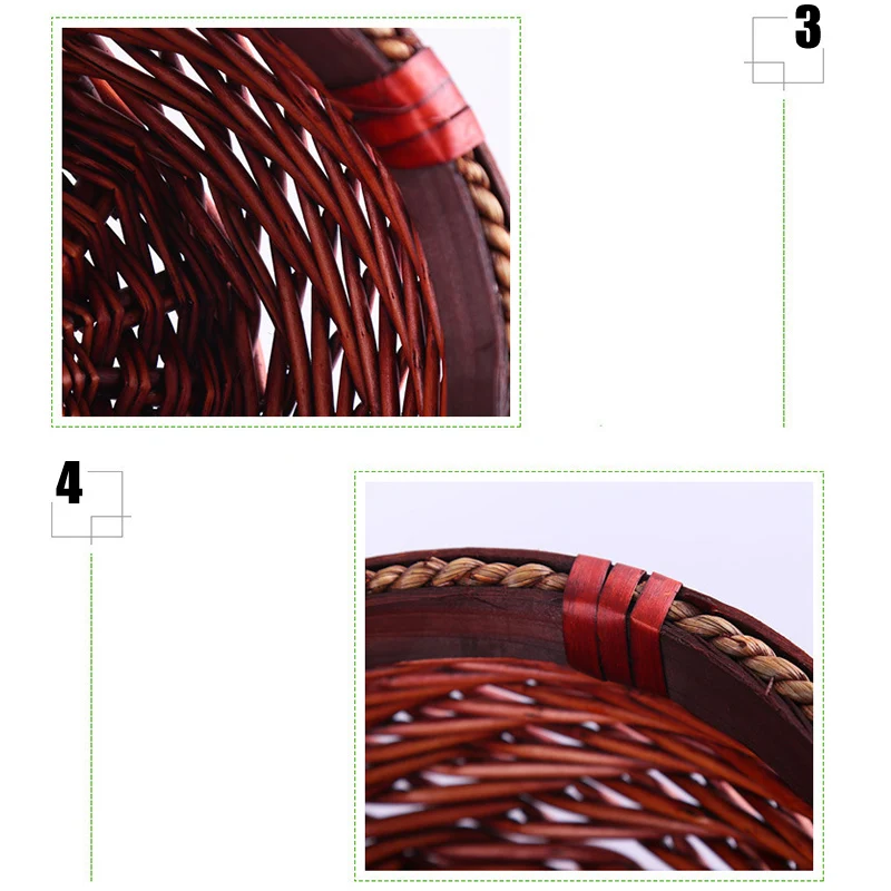 

Flower Fruit Basket Weaving Woven Elegant for Home Garden Wedding Decoration Promotion