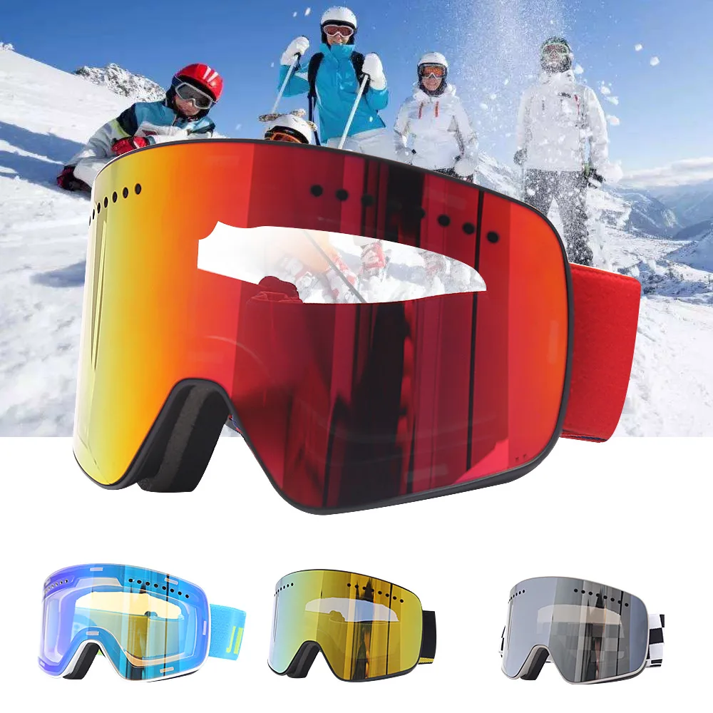 

Ski Goggles Double Layers UV400 Anti-fog Big Ski Mask Glasses Skiing Snow Eyewear Men Women Cylinder Magnetic Snowboard Goggles