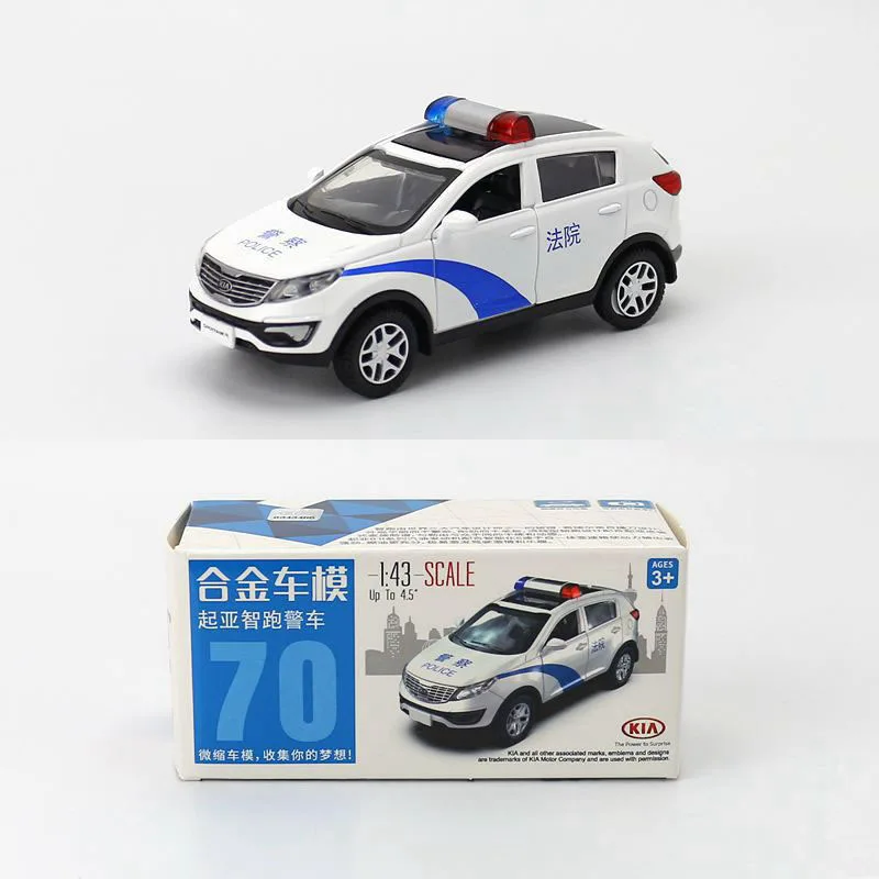 

1/43 Alloy Die Cast KIA SUV Police Model Toy Car Door Open Pull Back Collection Off Road Toys Vehicle For Gifts