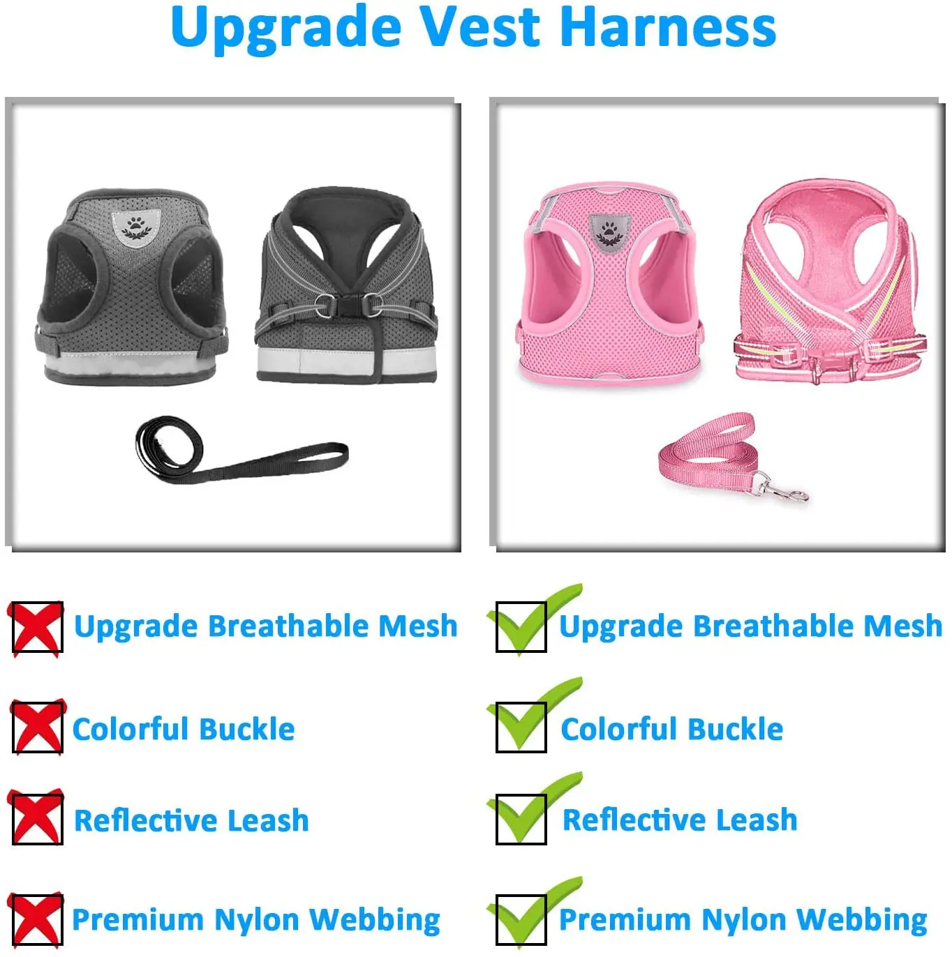 Воздухопроницаемая сетчатая шлейка для маленьких собак и щенков|Ошейники