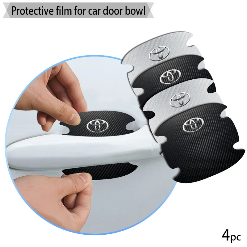 

4pcs Car Door Handle Stickers Auto Sticker for Toyotas Corolla Yaris Chr Auris RAV4 Land Cruiser Camry Highlander Prado Vitz