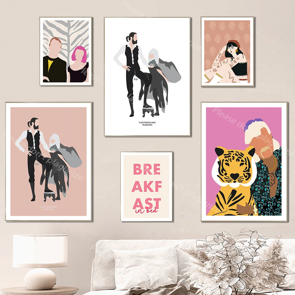 

Модная картина с изображением слухов флиса Mac музыкальная картина розовая девушка крыло плаката Художественная печать Абстрактная Картина...