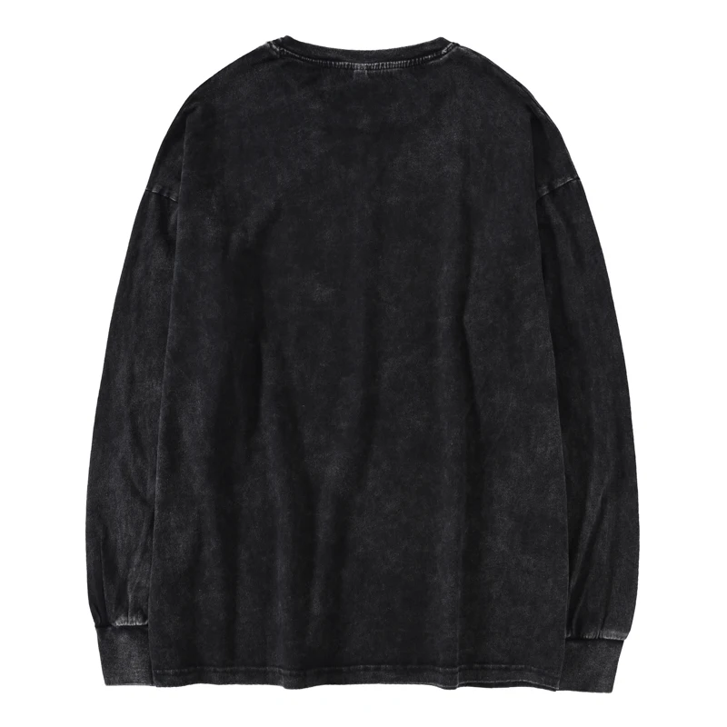 Тяжелая белая футболка со снежинками потертая старая черная Ретро с длинным