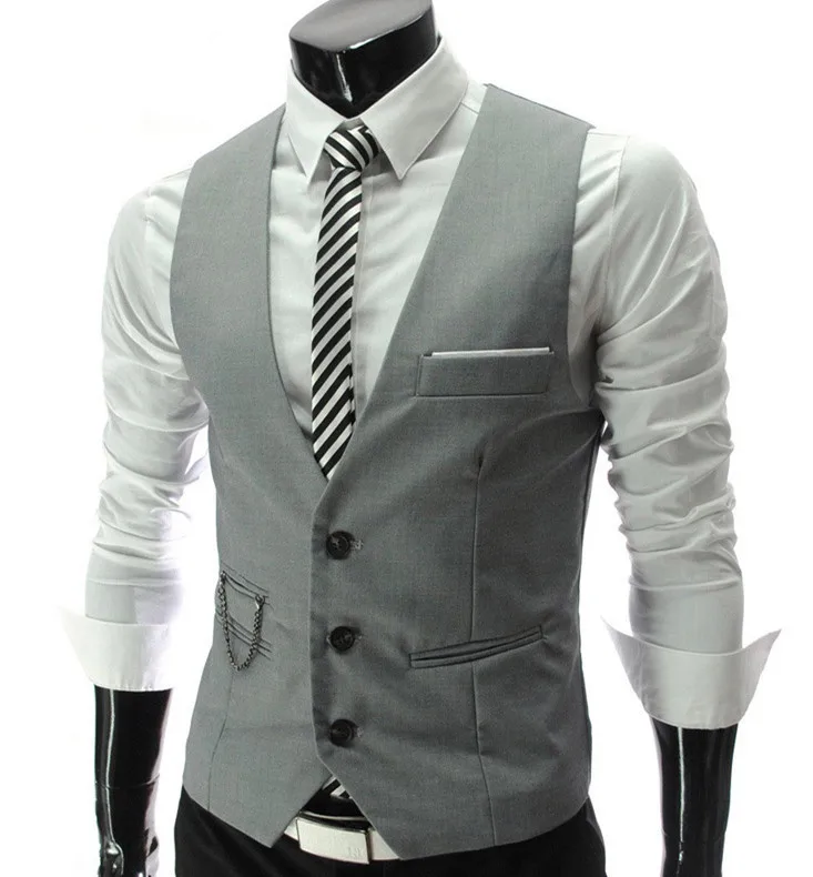 

Zogaa Blazer Vest Business Casual Gilet Homme Men's Solid Slim Fit Underwear Male Formal Sleeveless Waistcoat Jacket Hot Sale