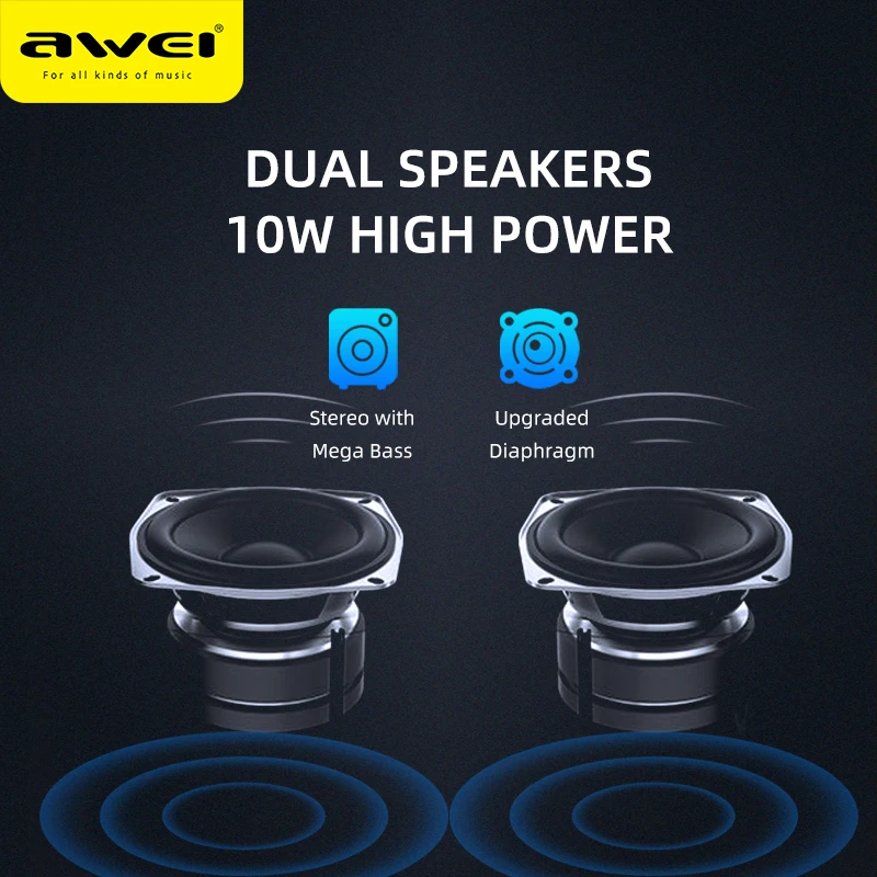 

AWEI Y668 Bluetooth Speaker Bass Stereo Sound Outdoor Party Wireless Speaker 2000mAh