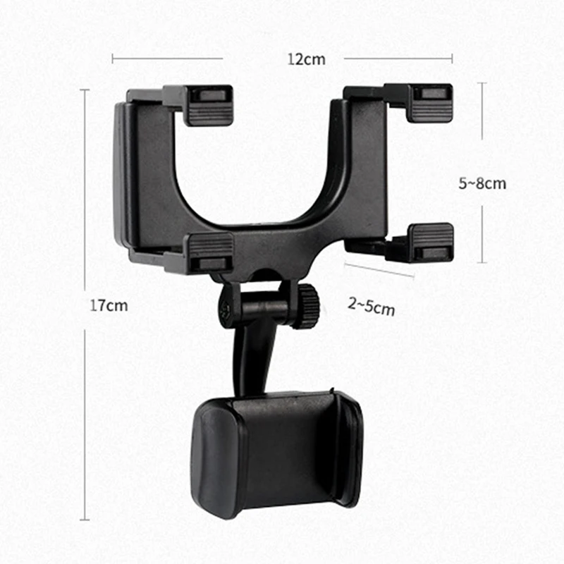 

For Car Rearview Mirror Mobile Phone Bracket Universal Navigation Bracket Driving Recorder Fixing Clip Black