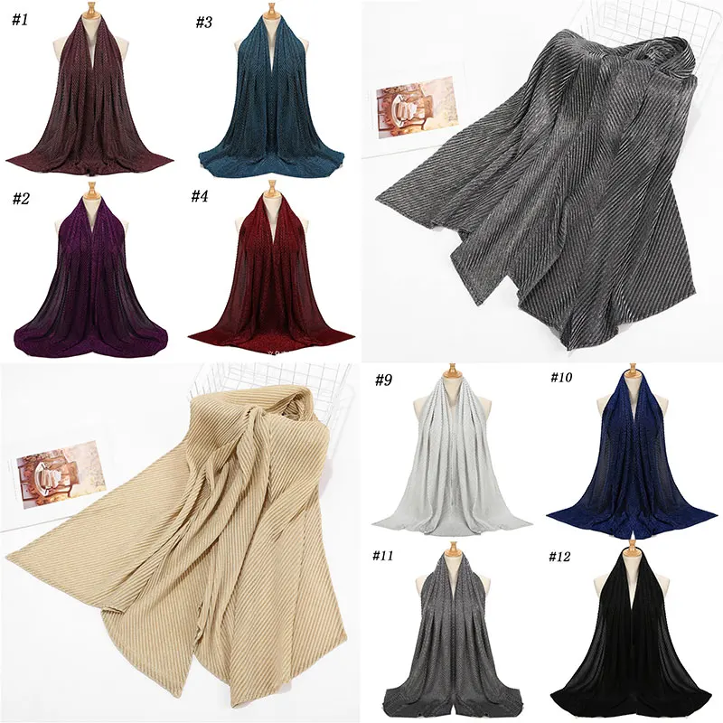 Мусульманский головной платок однотонный исламский хиджаб яркие шали шарфы