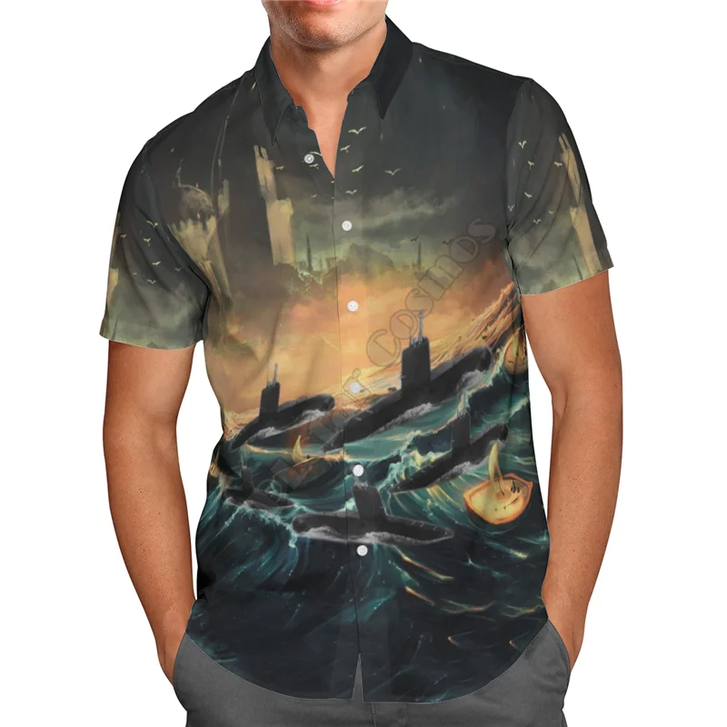 Hawaii Shirt Beach Summer Fghter Pattern 3D All Over Printed Men's Shirt Tee hip hop shirts