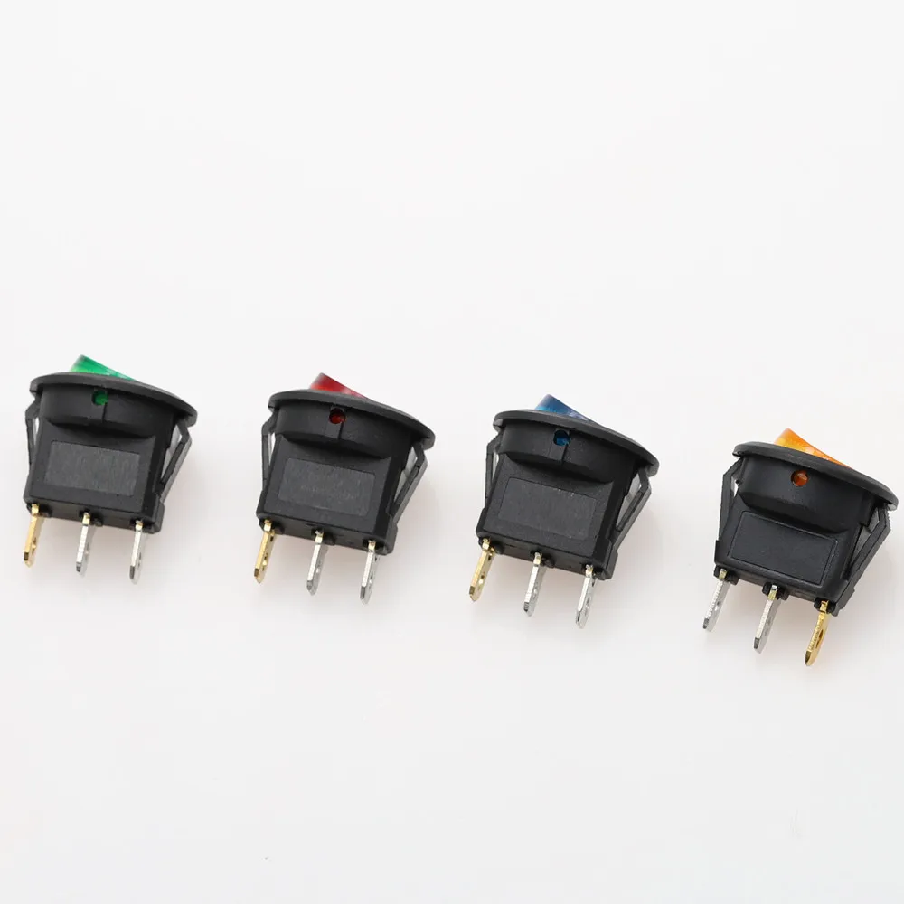 4 шт. автомобильный 220 В круглый Кулисный переключатель красный светодиодный SPST