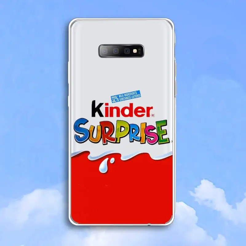

New Trolly egg KINDER JOY Surprise Phone Case Transparent For Samsung Galaxy A 71 21s S note 8 9 10 plus 20 ultra