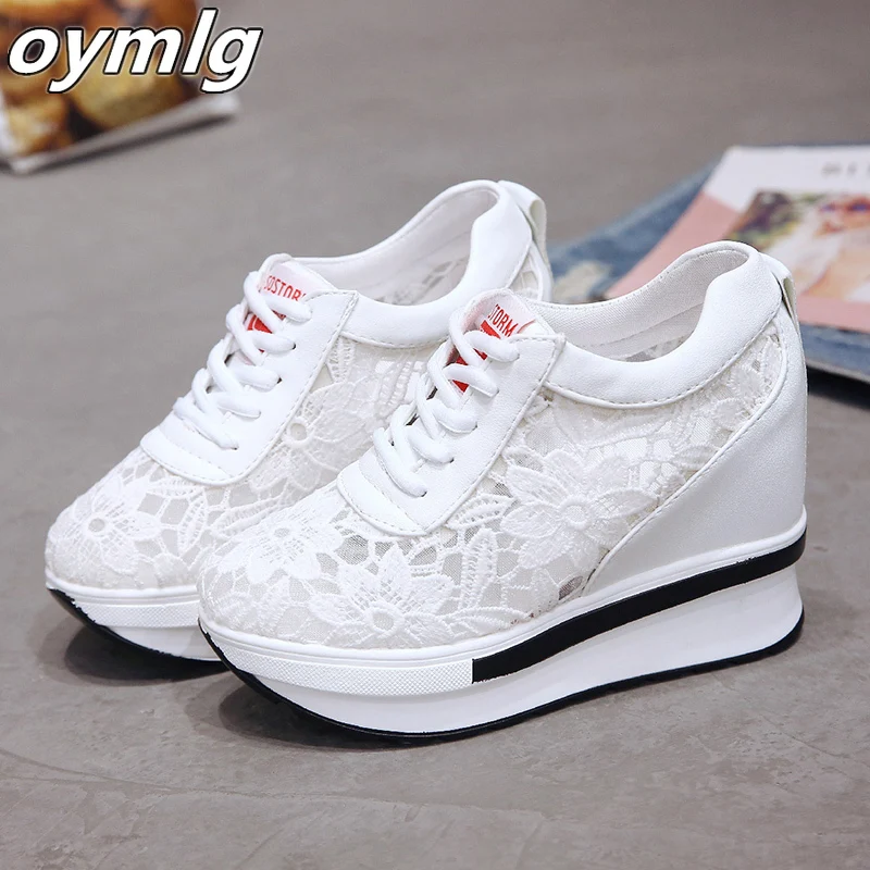 2020 Летняя женская обувь на платформе из сетчатого материала шнуровке в стиле