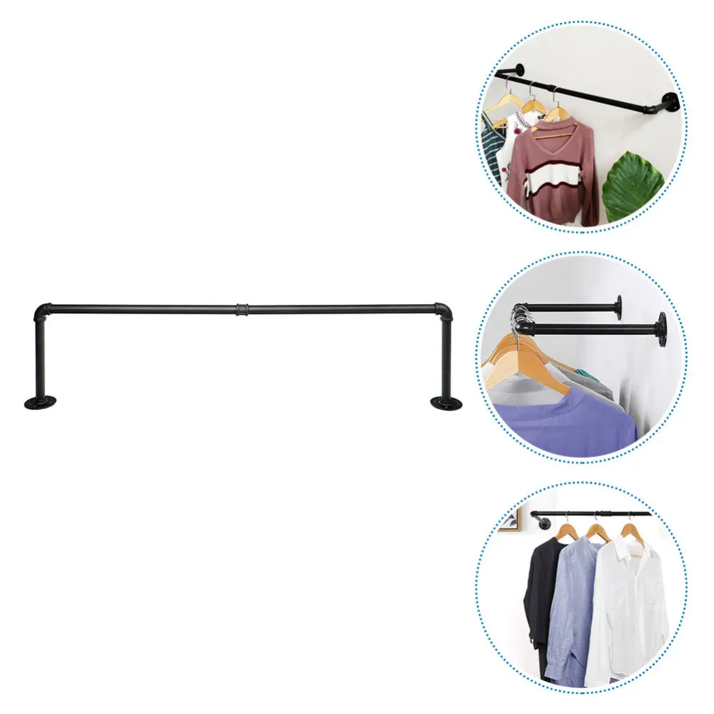 

1PC Metal Industrial Style Clothes Rack Wall-mounted Water Pipe Clothing Hanger