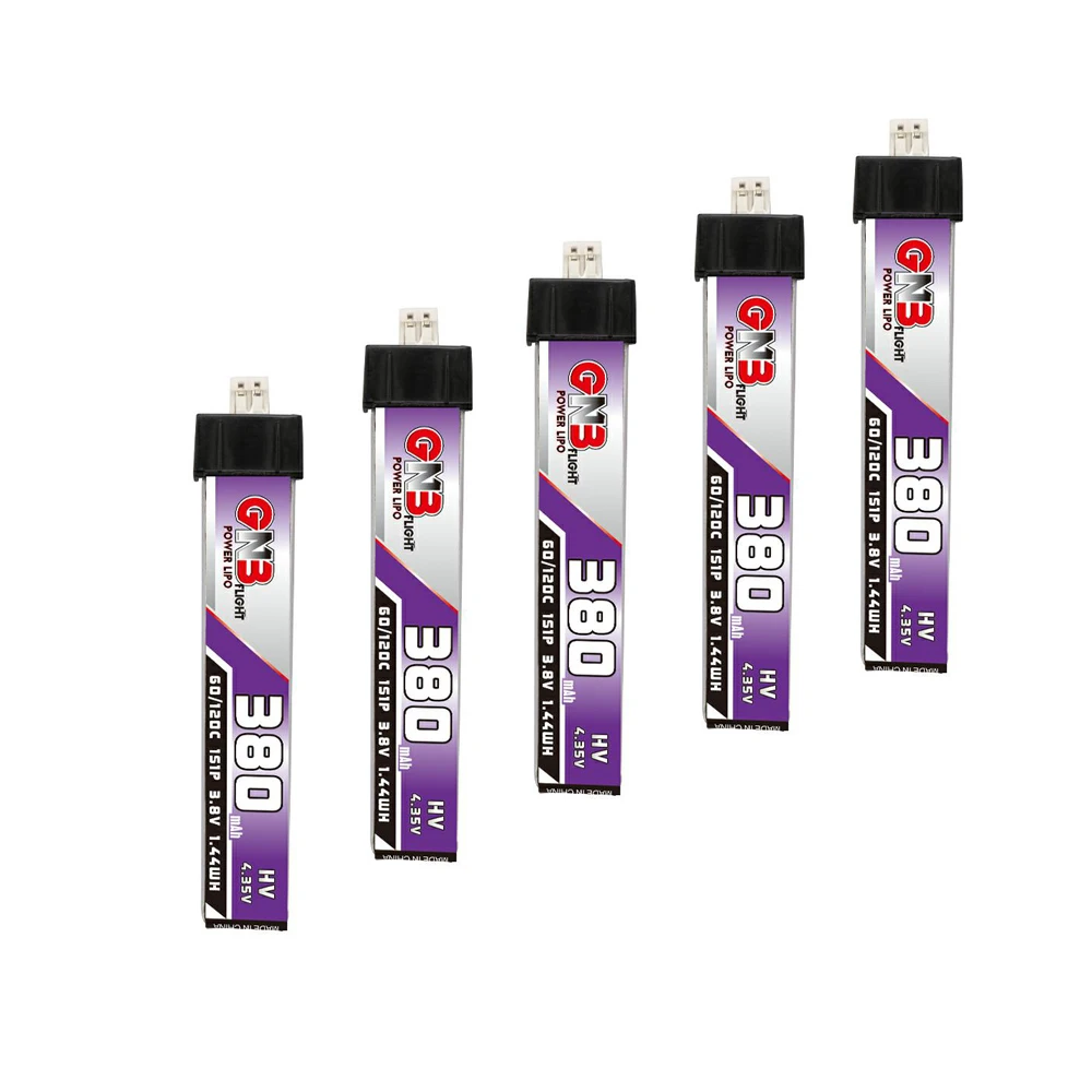 5 шт. аккумулятор GAONENG GNB 1S 380 мА/ч 3 8 V 60C 4.35VHV Lipo Батарея PH2.0 разъем для US65 Inductrix FPV BetaFPV