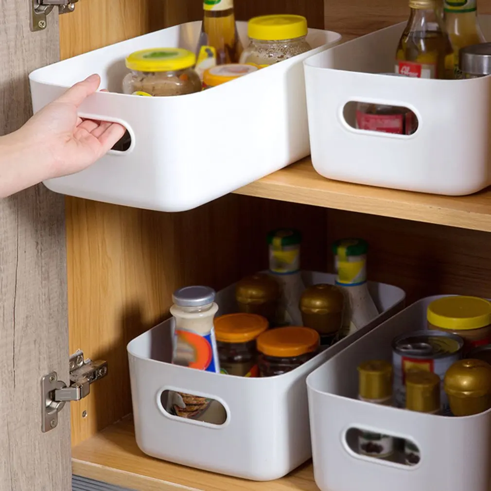 

Homehold Desktop Plastic Box Studio Storage Office Home Kitchen Snack Storage Finishing Box Basket Sundries Storage Box