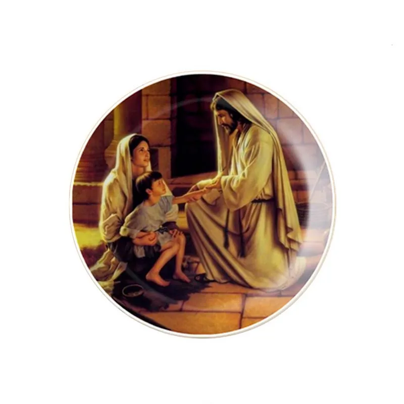 Классическая керамическая тарелка с изображением Иисуса 8/10 дюймов | Дом и сад