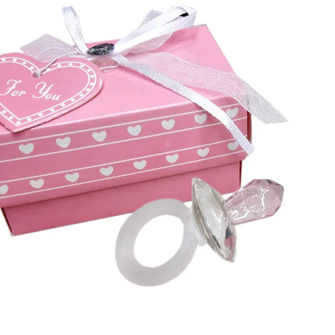 100pcs/lot crystal gift of Crystal blue /pink pacifier Baby Shower favors Christening gifts | Дом и сад