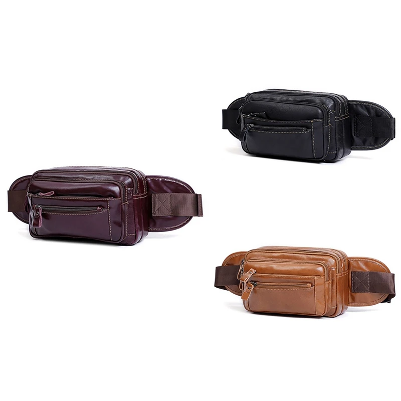 

Спортивная уличная сумка, кожаная мужская поясная сумка, многофункциональная нагрудная сумка, повседневная кожаная большая поясная сумка