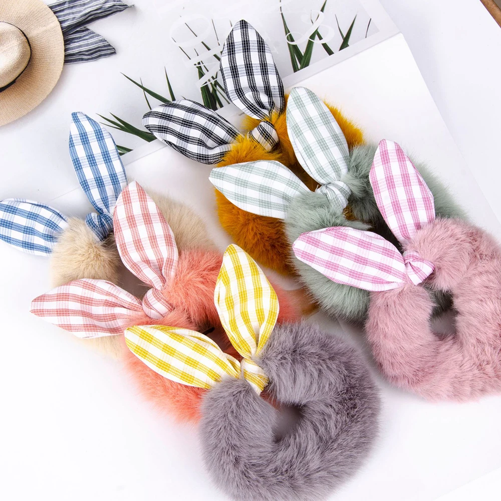 Милые эластичные резинки для волос Женская резинка из искусственного меха с