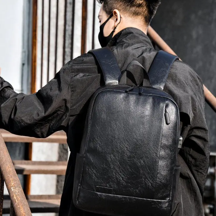 

Men's brand Backpack Leather Laptop Backpacks Bag Fashion Waterproof Travel Bag Casual PU School backpack Male
