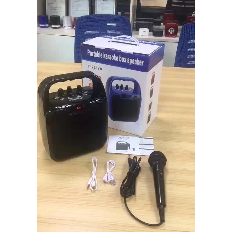 Перезаряжаемый усилитель беспроводной микрофон караоке 15 Вт Bluetooth динамик