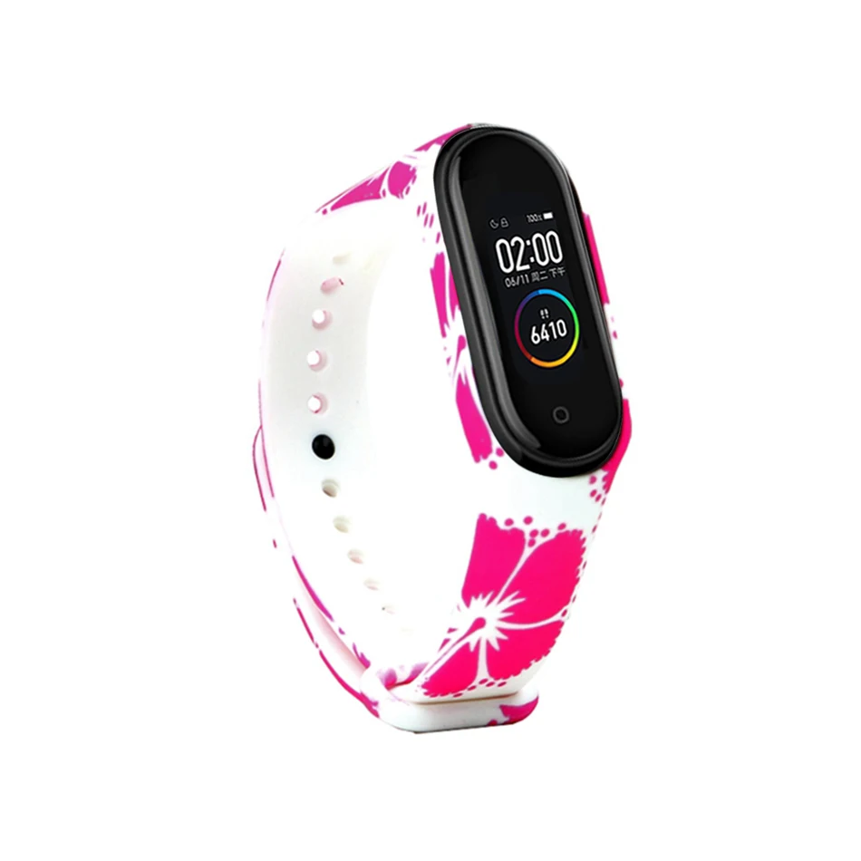 8 Mi band 4 Браслет замена для силиконового ремешка печать на запястье для xiaomi mi band 4 двойной цвет mi 3 mi 4 мягкие ремни - Цвет: 8