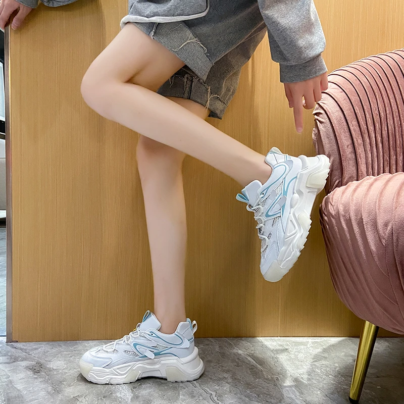 

Sneakers Women Chunky Shoes 2021 Fashion Fluorescent Sole Breathable Sport Ladies Trainers Platform Sneakers Women Zapatos Mujer
