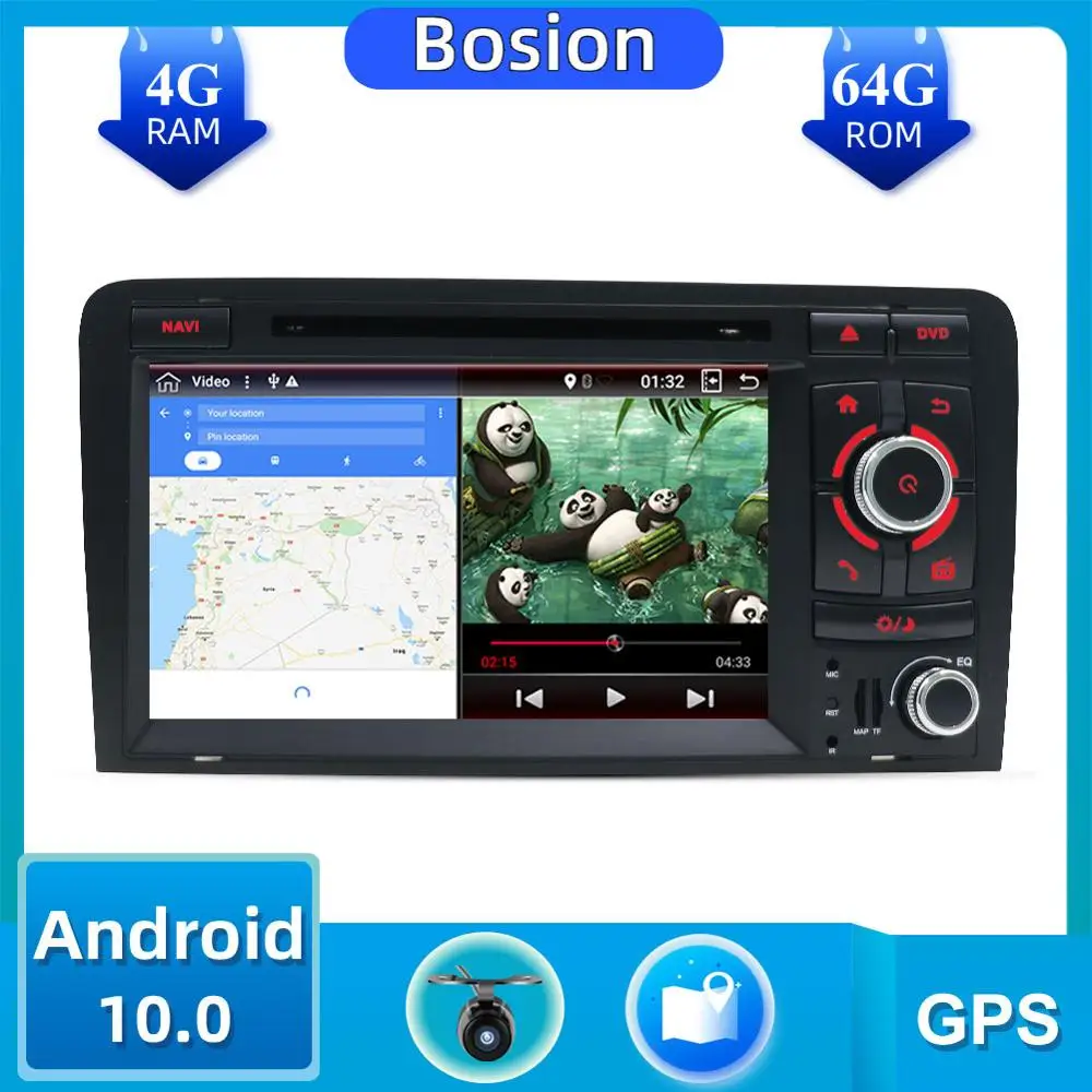 2 Din PX6 Автомобильный мультимедийный плеер Android 10 0 для Audi A3 2003 2011 dvd авторадио