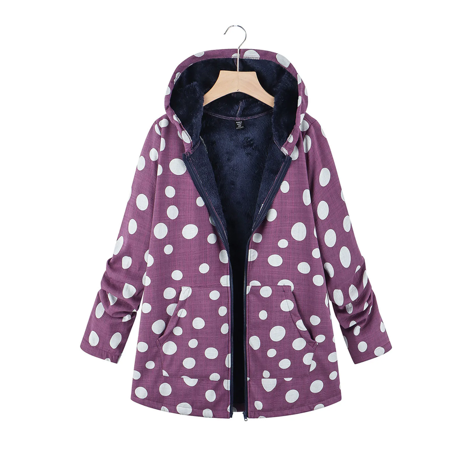 

Women Oversized Coats Fashion Long Sleeve Hooded Winter Thicken Warm Coat Women L Faux Fluffy Ethnic Printed Basic Outerwear