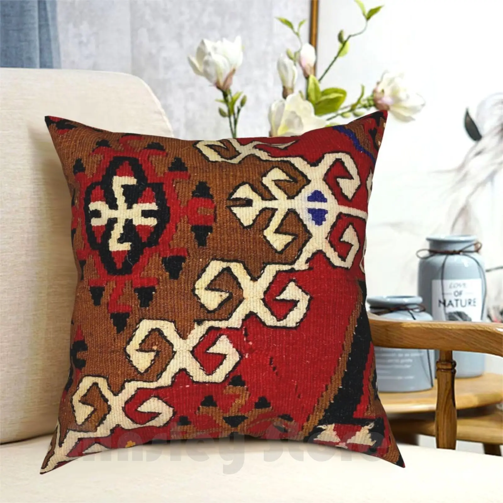 

Винтажный тканый чехол Kilim, Навахо, тканый текстиль, персидский ковер, домашний декор, наволочка с принтом, домашняя мягкая искусственная Об...
