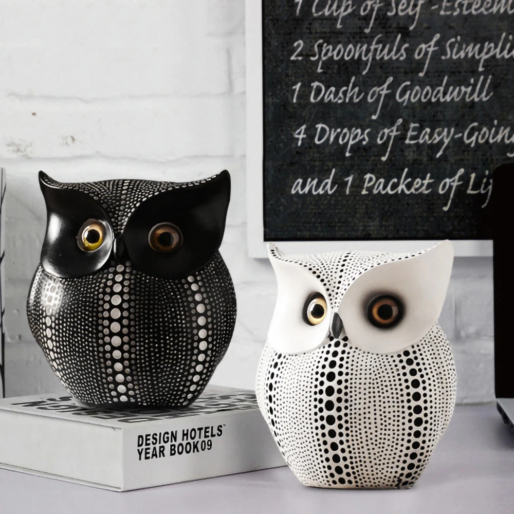 

Nordic owl resin ornaments animal creative art living room TV cabinet porch home soft decoration crafts Statuettes Sculpture