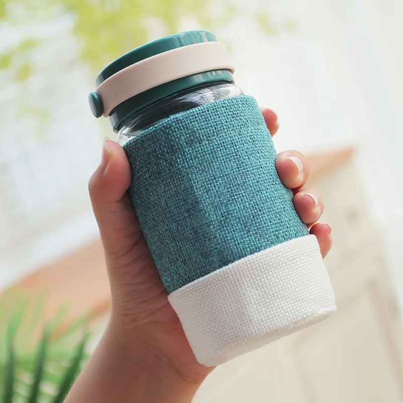 Модная женская стеклянная бутылка 300 мл милая Студенческая для воды с изоляцией