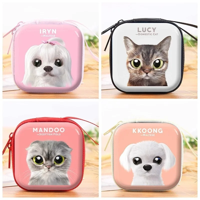 Женский кошелек для монет с героями мультфильмов маленький милые наушники сумка