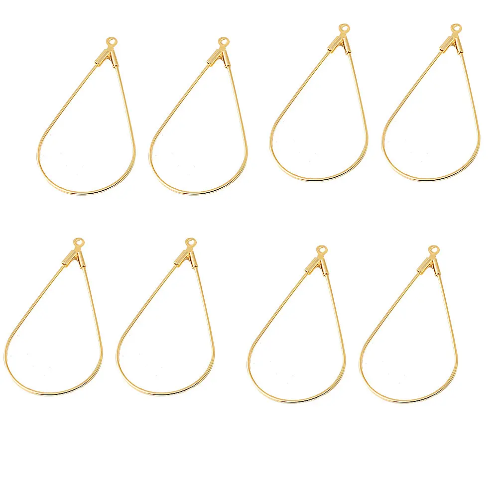 

50pcs/lot Copper Metal with Holes Popular Geometric Water Drop Pattern Earrings Pendants Charms DIY Handmade Jewelry Accessories