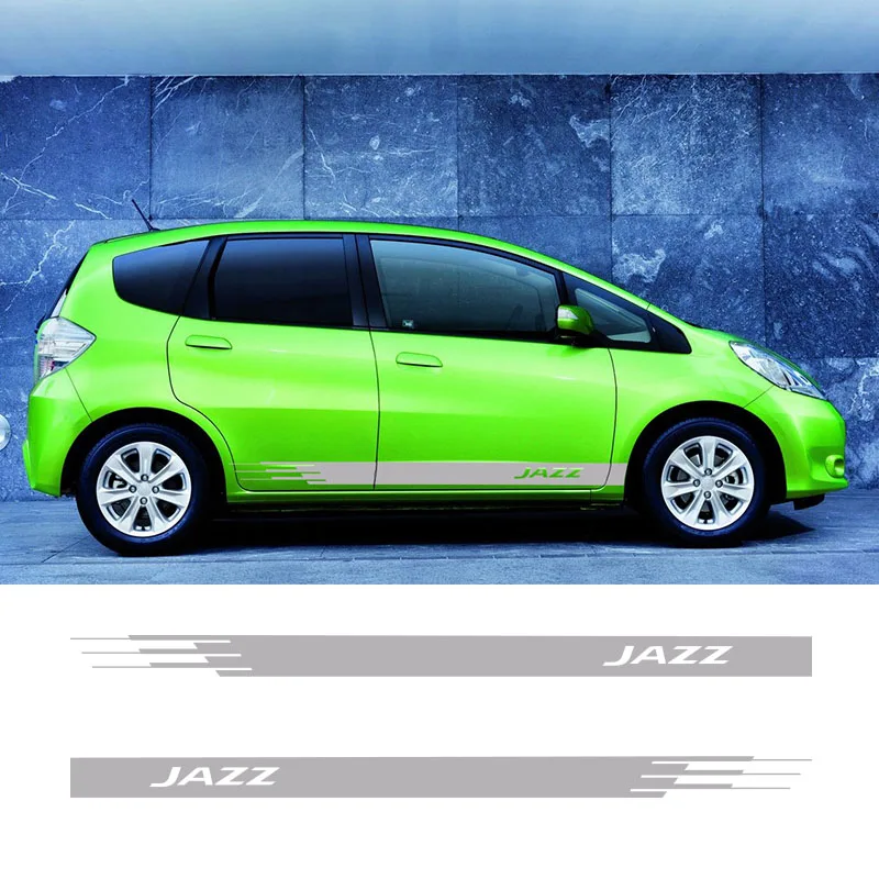 

2 PCS Car Vinyl Decal Side Skirt Stripes Stickers Graphics F Sport Styling For Honda Jazz