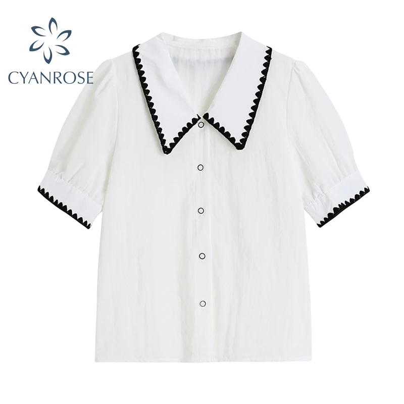 

Женская шифоновая блузка с лацканами, белая элегантная Нежная блузка в офисном стиле, подходящий цвет, лето 2021