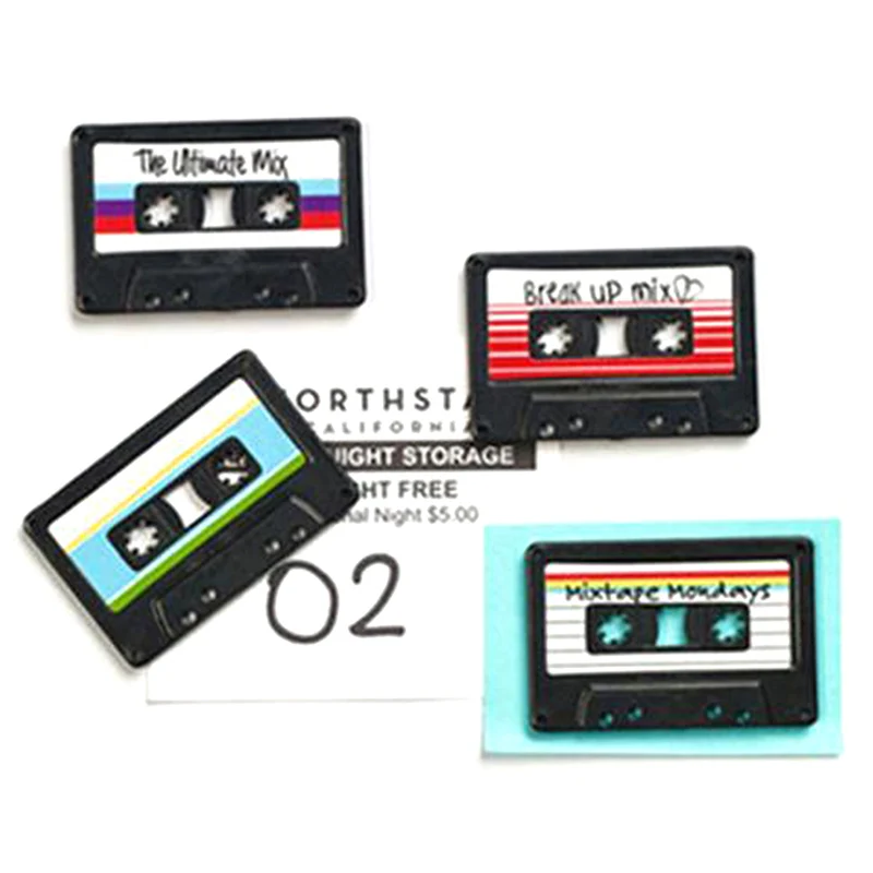 4 Pcs/Set Nostalgic Cassette Record Fridge Magnet Cute Souvenir Gifts Home Refrigerators Decor Magnetic Sticker Toy | Дом и сад
