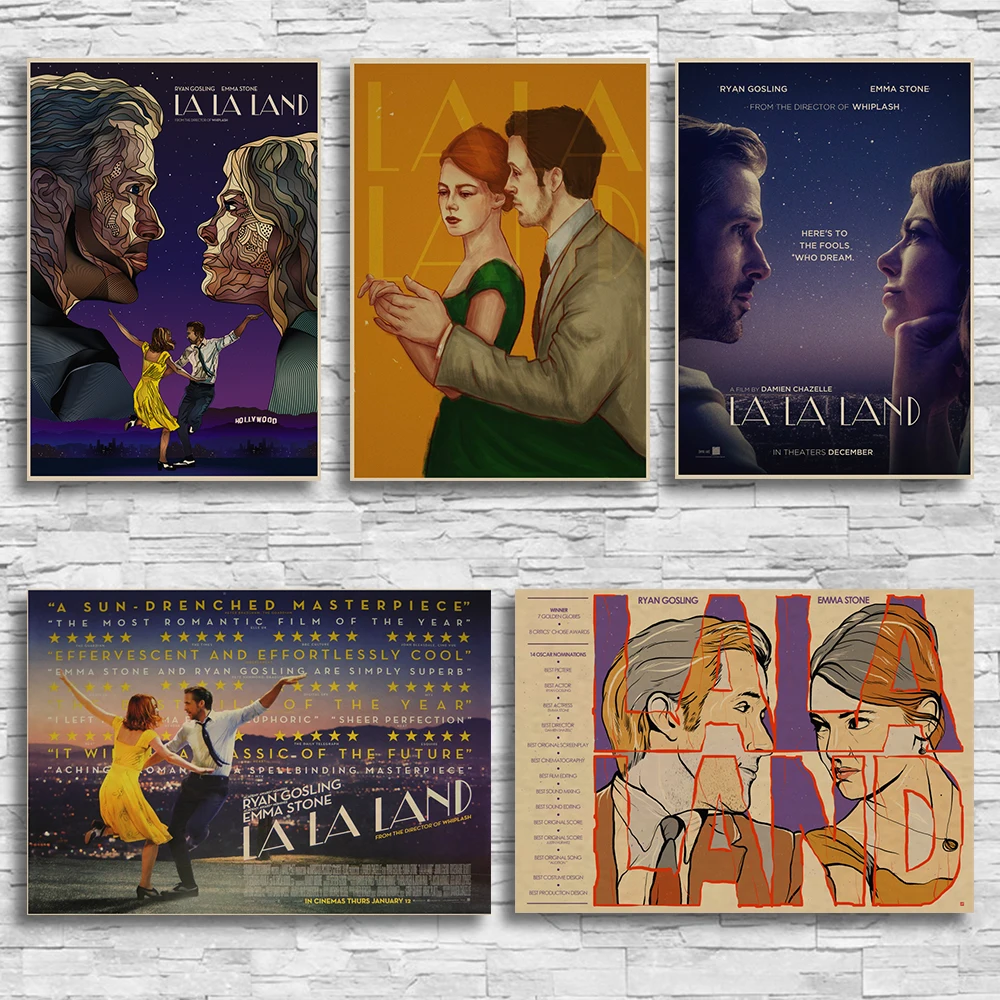 

Retro Poster LA LA LAND Movie Posters Kraft Paper Prints Wall Stickers Bar Cafe Home Decor Home Art Brand
