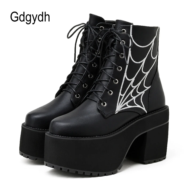 Gdgydh/модные готические сапоги Cobweb Женская обувь для костюмированной вечеринки В