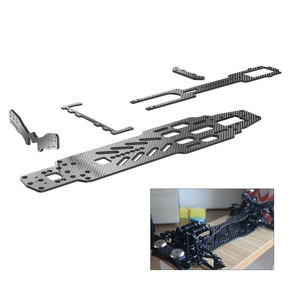 

1:10 Drifting Lightweight Hollowed Out RC Car Solid Flexible Direct Fit Carbon Fiber Upgrade Kit Baseplate For 3RACING D5S