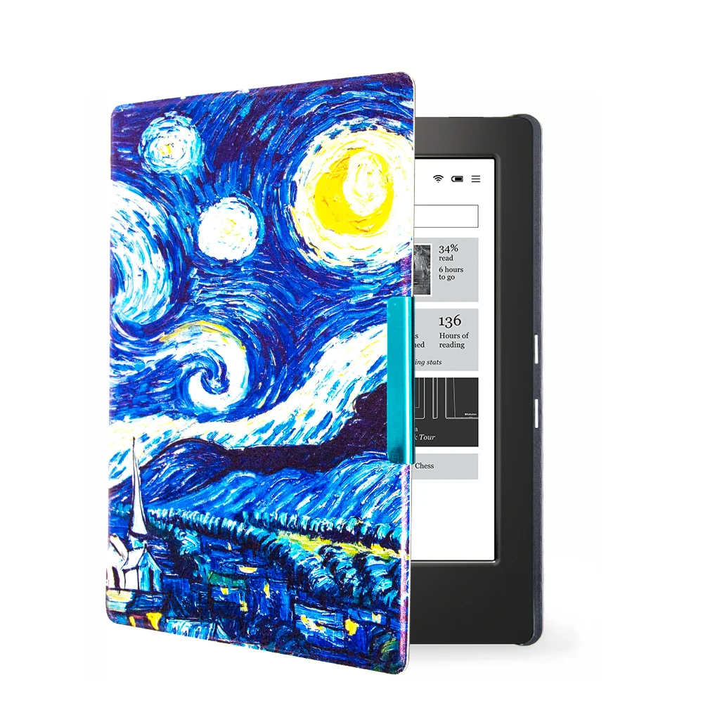 Тонкий кожаный чехол для kobo aura h2o 6 8 2014 ereader smart cover Kobo дюймов capa|smart cover|smart casecase for |
