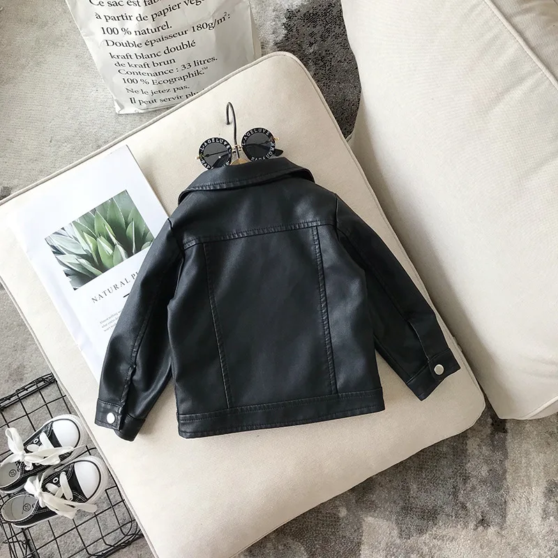 2020 Baby Girl Boy Spring Autumn Winter PU Coat Jacket Kids Leather Jackets Children Coats Overwear