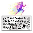 Beautybigbang пластины для штамповки ногтей животное Дерево изображение змея динозавр 6*12 см штамп шаблон силуэт XL-002