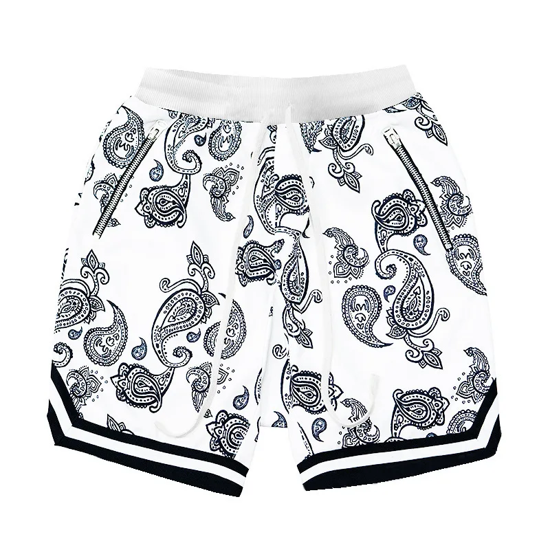 

2021 summer men's plus-size new cashew flower shorts men's trend brand hip-hop loose leisure basketball five-cent pants
