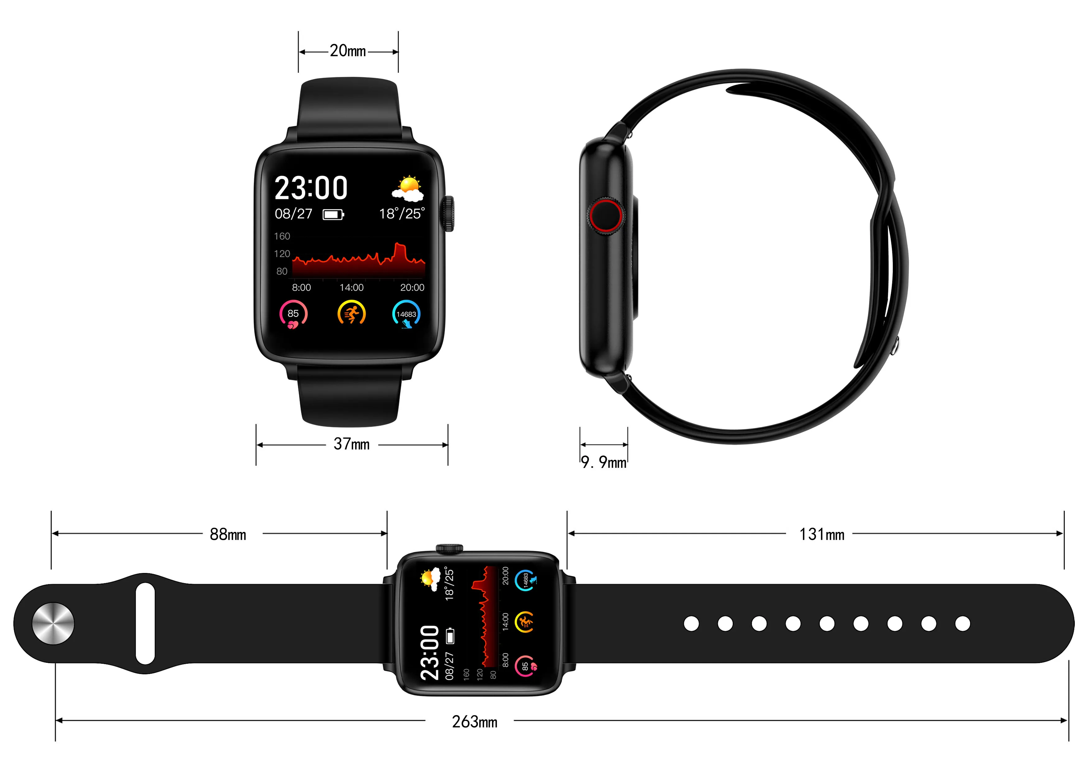 Bluetooth Смарт часы K19 с шагомером и удаленной камерой мгновенные сообщения для Android