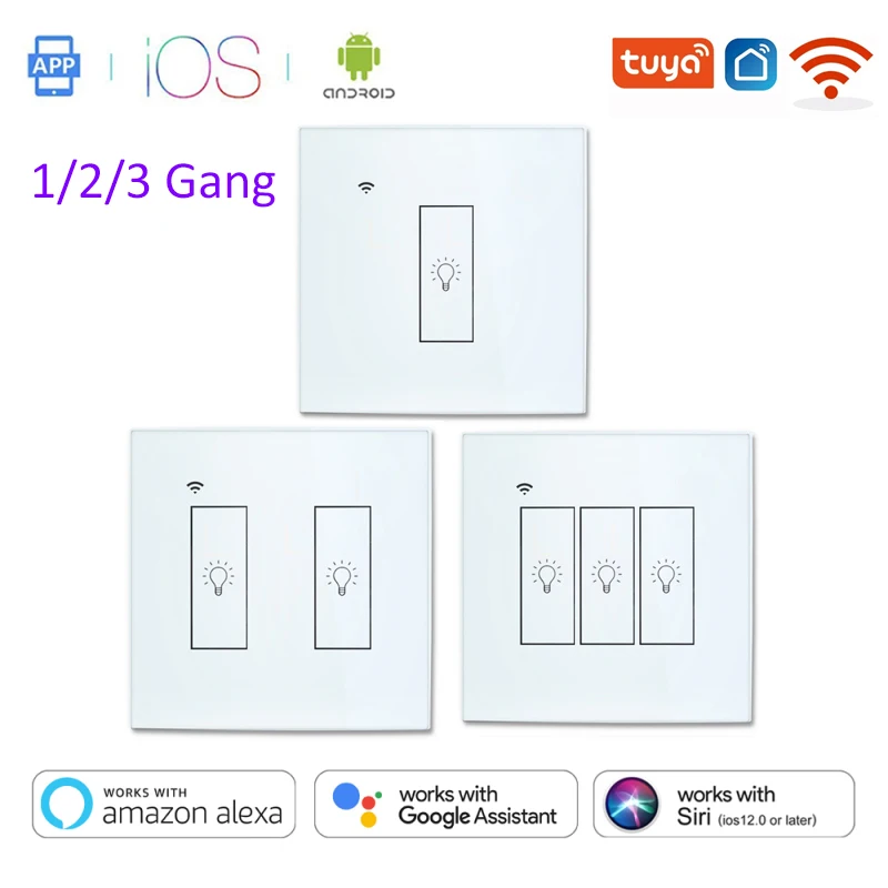 

1/2/3 Gang Smart Switch Tuya Smart Life Wi-Fi EU Voice Remote Control Touch Switch AC 100-240V WiFi Timing Switch Smart Home