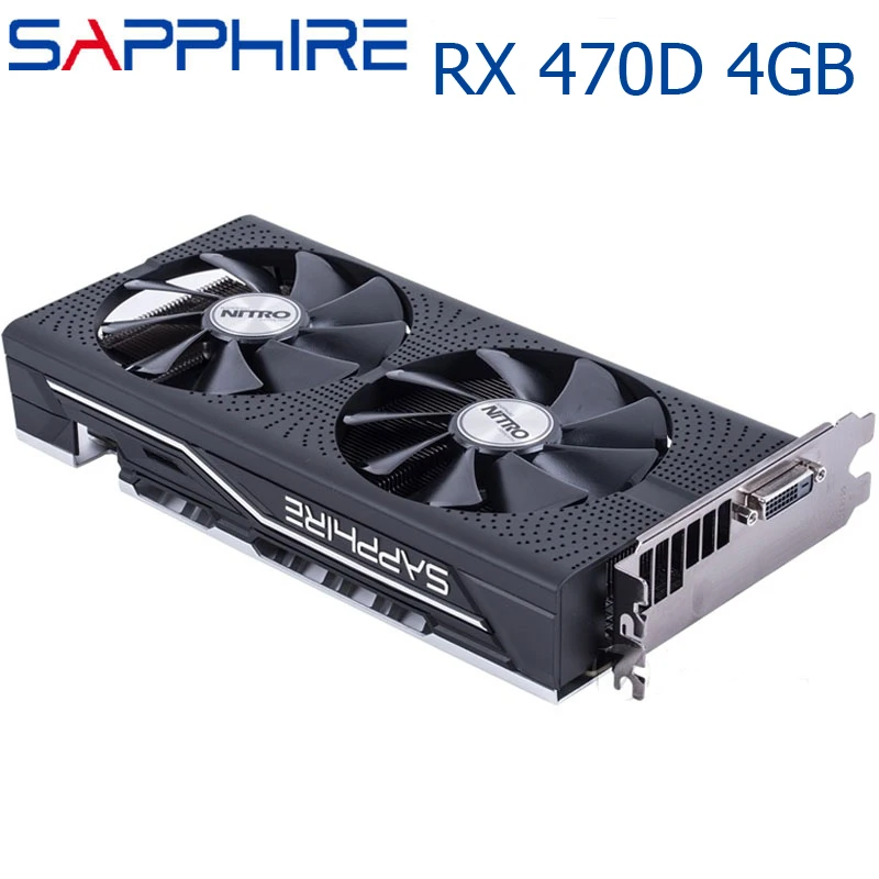 Видеокарты SAPPHIRE RX 470D 4 Гб GPU AMD Radeon 470 D RX470 графические карты для ПК настольных игр DVI