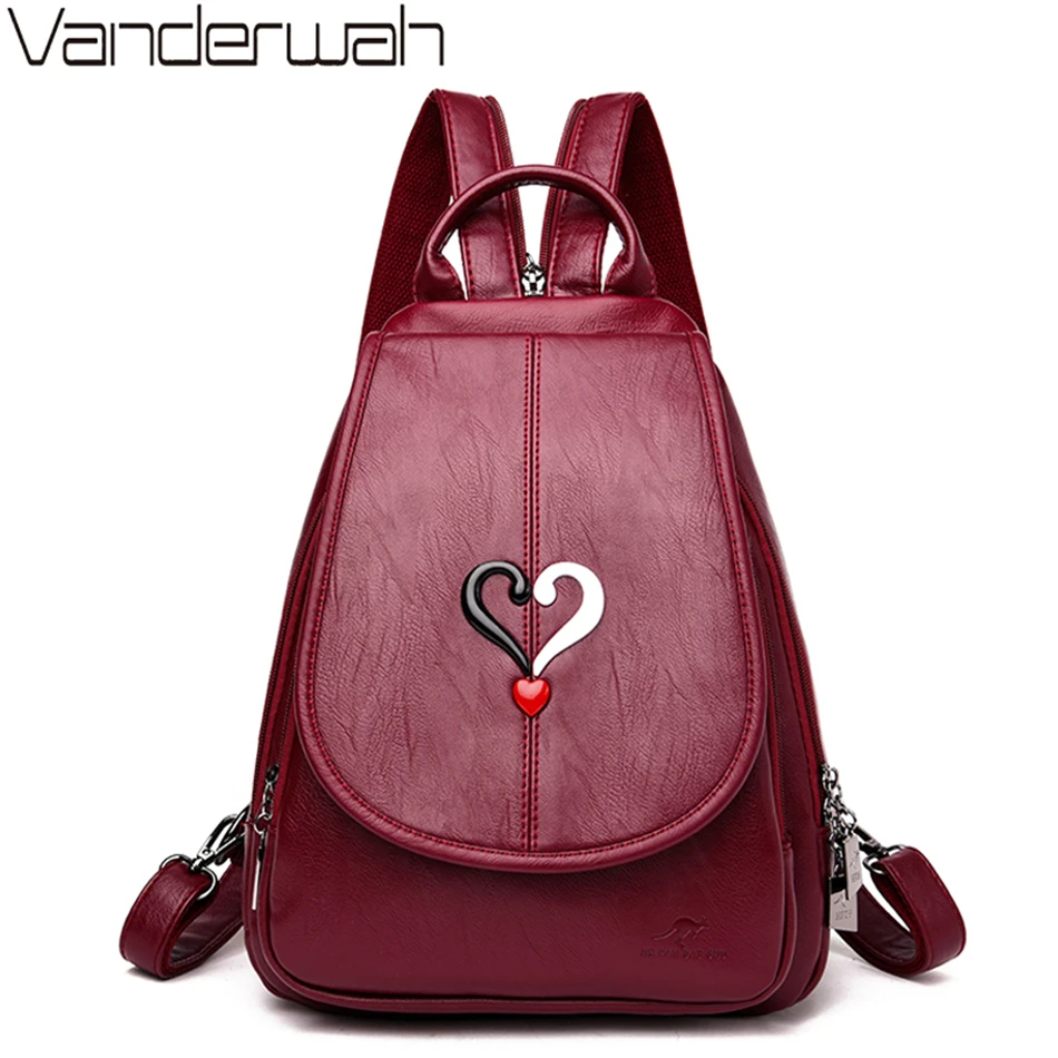 Новинка 3 в 1 Модный женский рюкзак с контрастными сердечками высококачественные