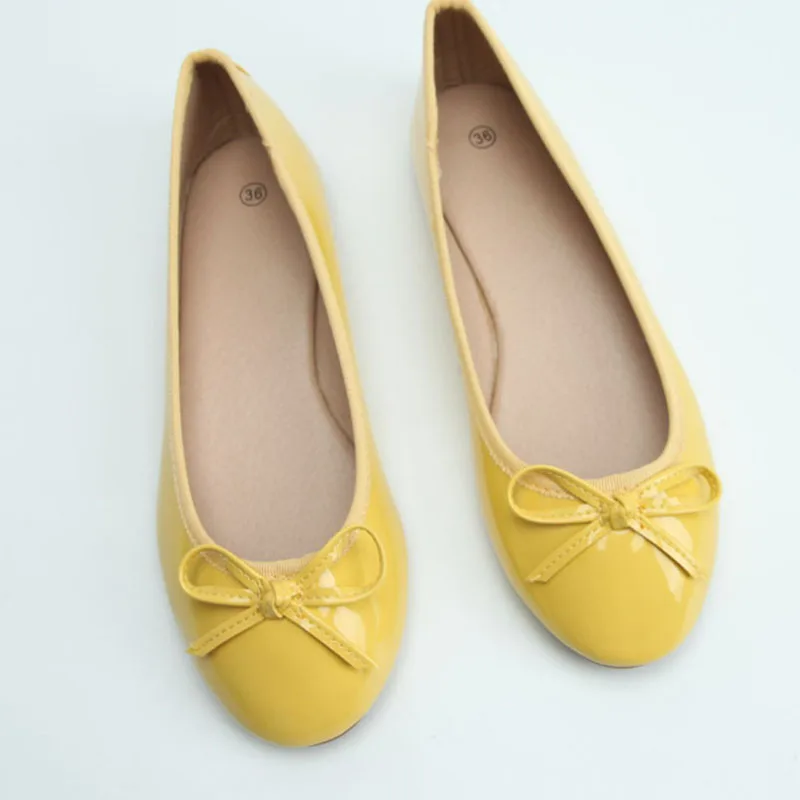 

2021 spring new shallow shoes bowknot patent leather candy flat women's shoes women's flat shoes casual shoes